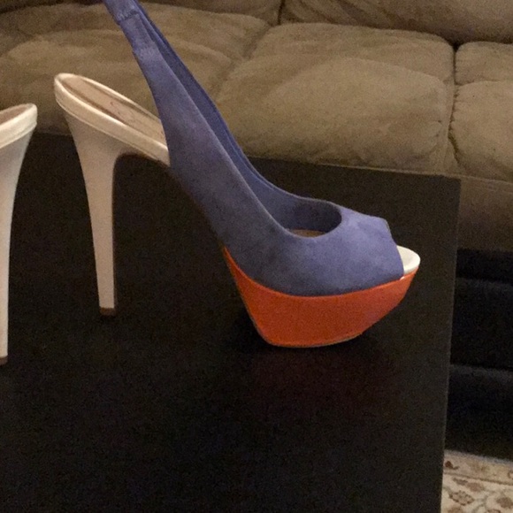 JESSICA SIMPSON HALIE LILY KIDSUEDE PEEP TOES 8.5 - Picture 6 of 11